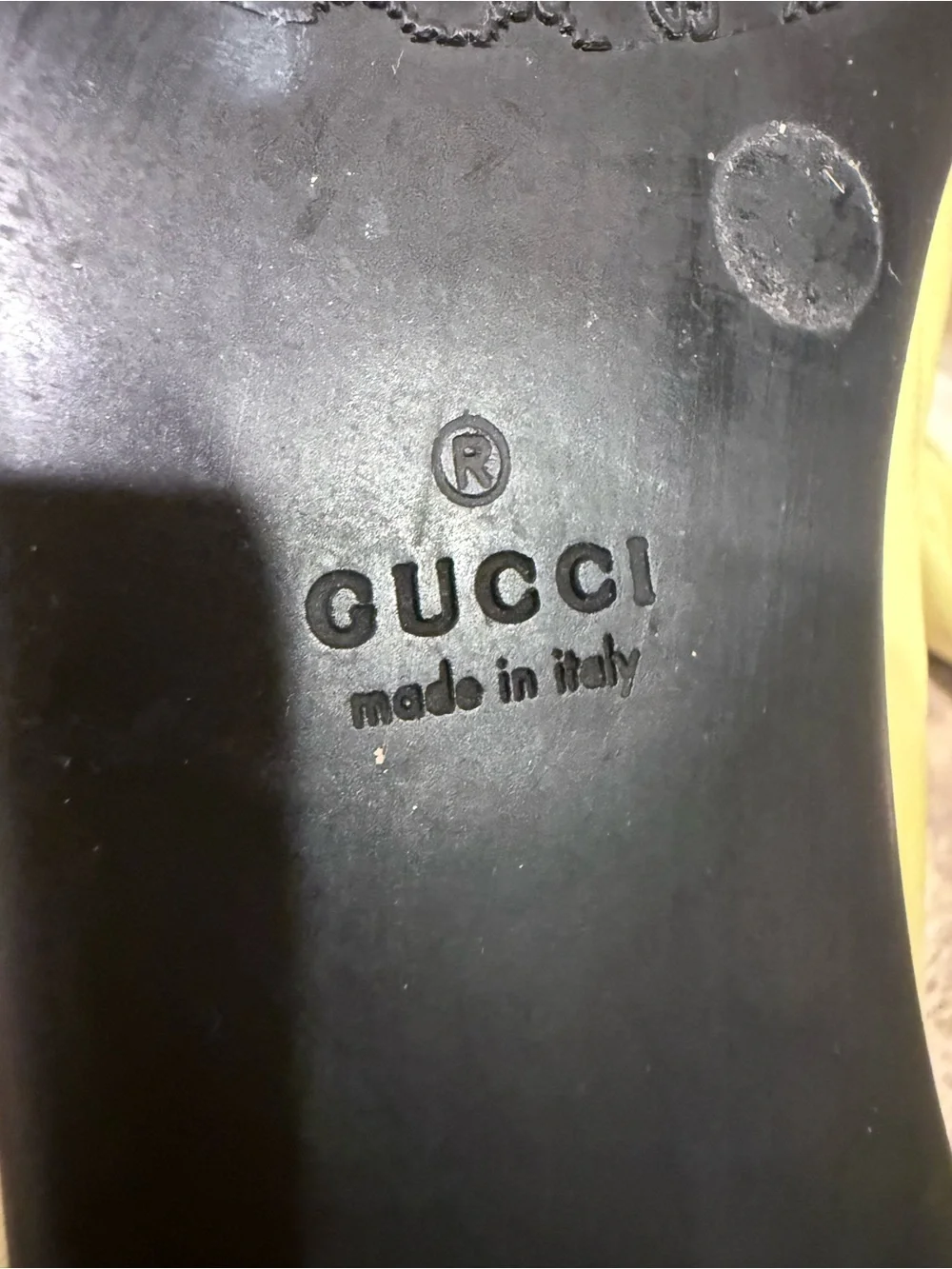 Gucci Lemon Yellow Leather Horsebit Ballet Flats